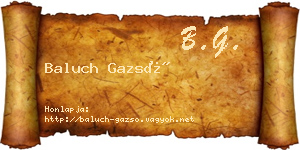 Baluch Gazsó névjegykártya